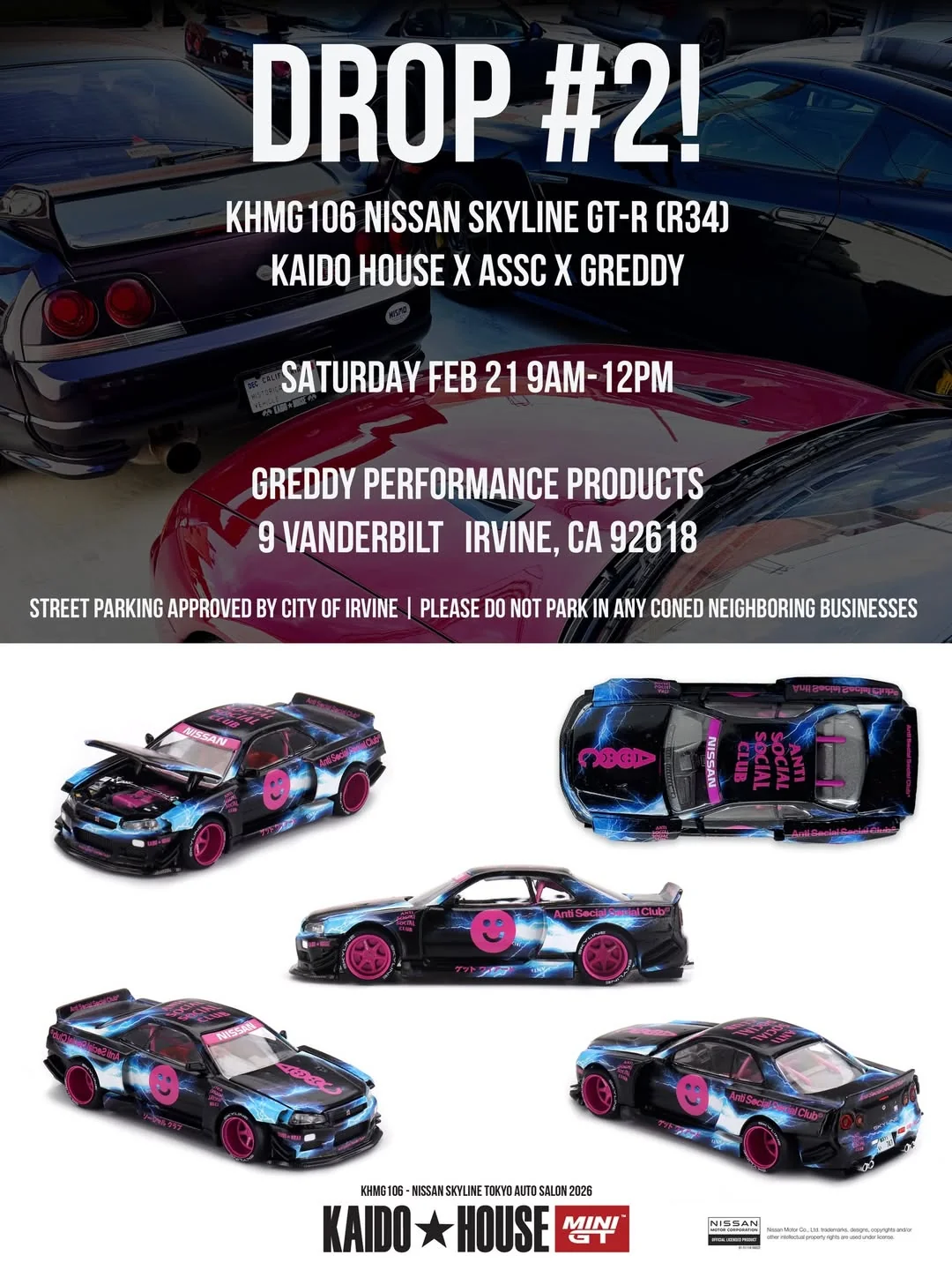 Kaidohousegarage ASSC X KH X GREDDY R34GT-R drop no.2!